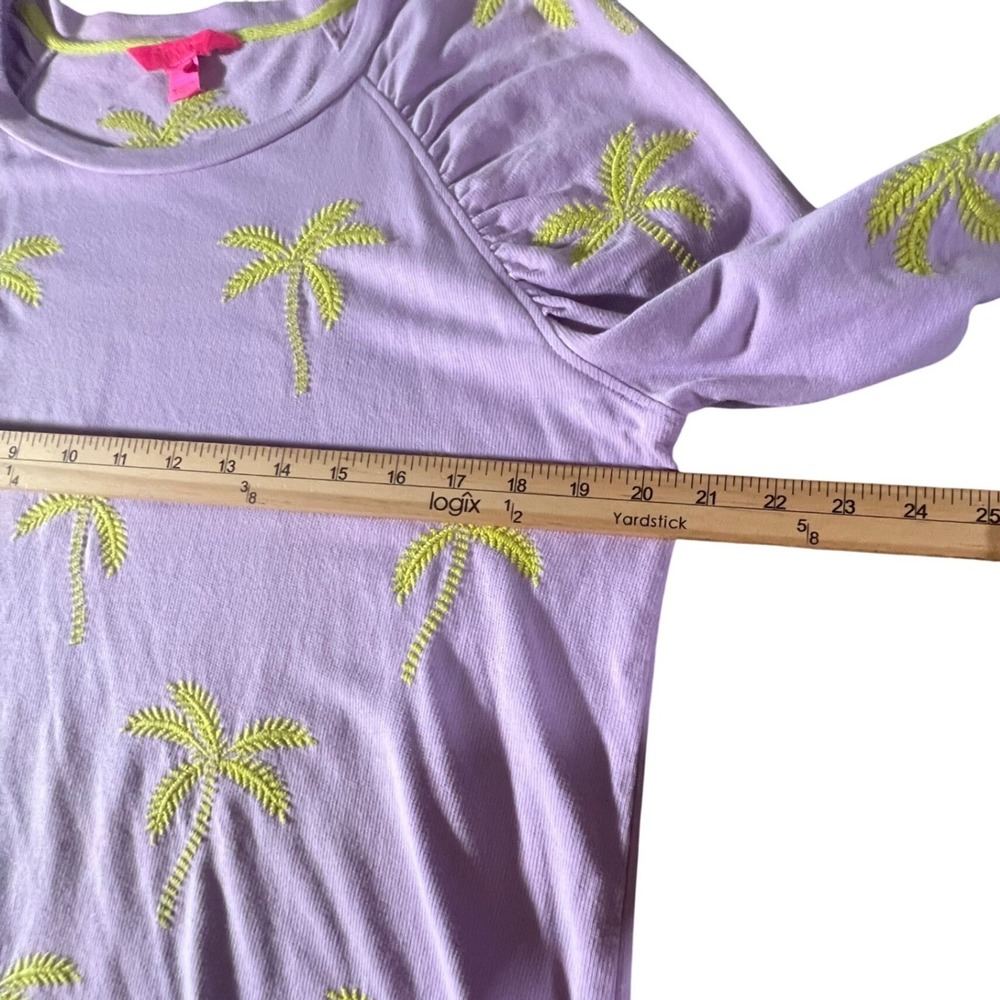 Lilly Pulitzer Sweatshirt Women Large Purple Palm Tree‎ Embroidered Cotton - Picture 8 of 9